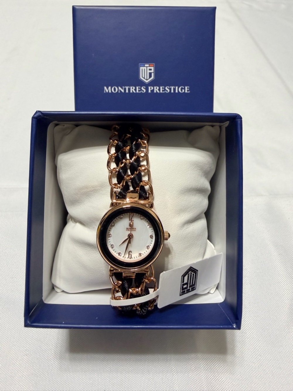 Women's Montres Prestige by Invicta Rose Gold and Black Chain Link Watch - Picture 2 of 7